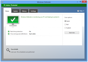 Microsoft Windows Defender Anti-Virus Software