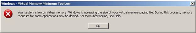 Virtual Memory too low